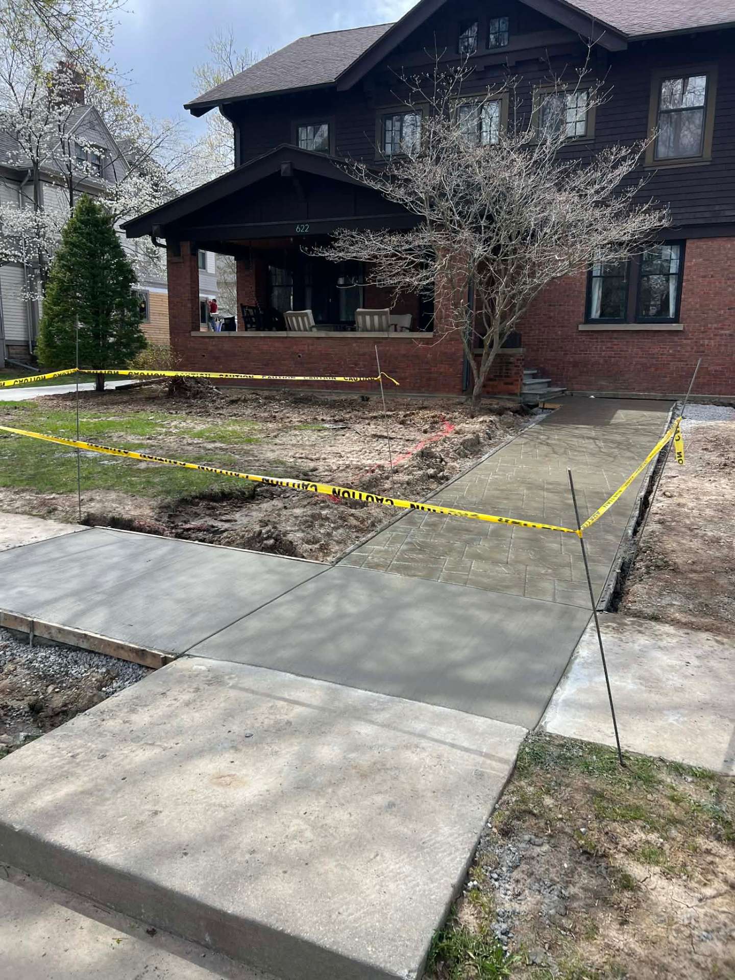 New concrete sidewalk installation by Kuphal Concrete