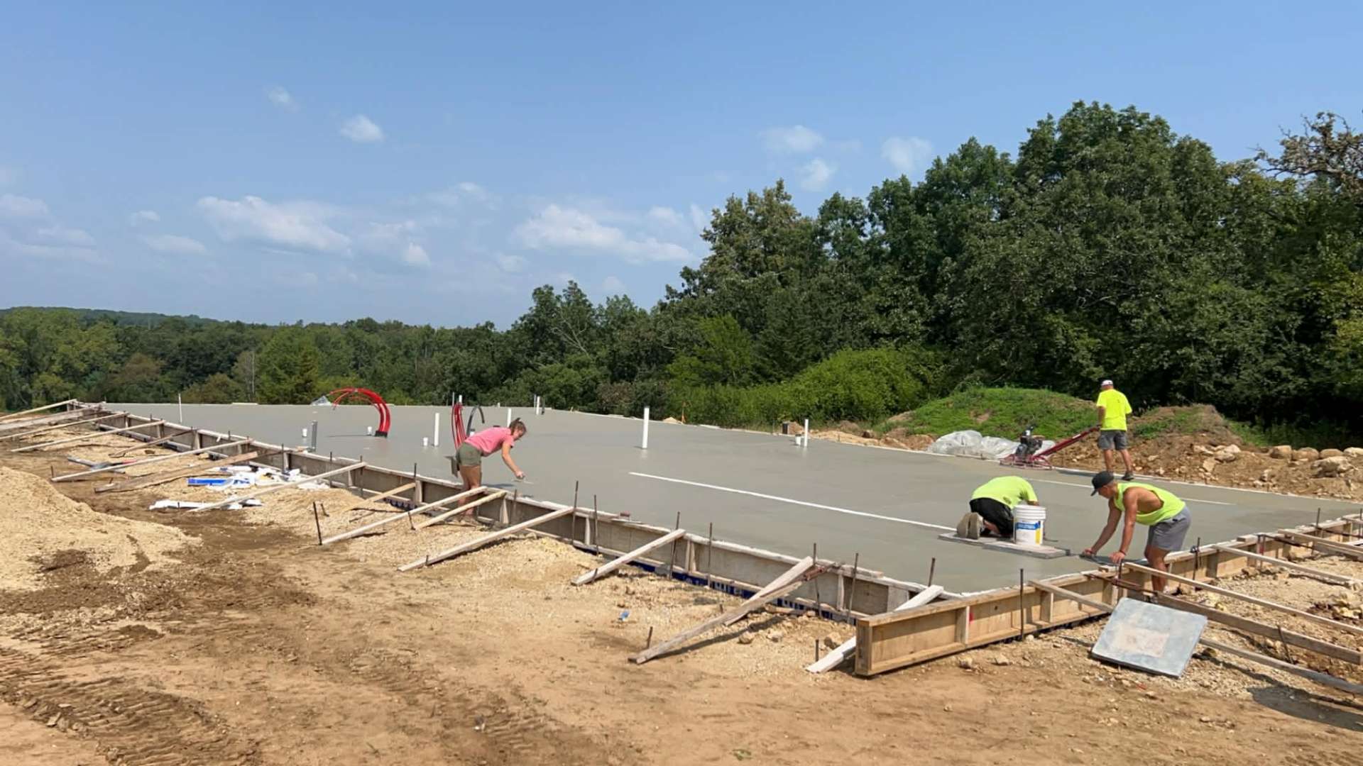 New slab foundation pour by Kuphal Concrete